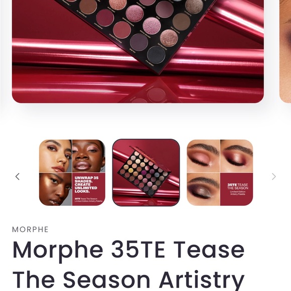 Morphe 35TE Tease the Season Palette - Red and Gold limited edition Sold out OL - Picture 12 of 13